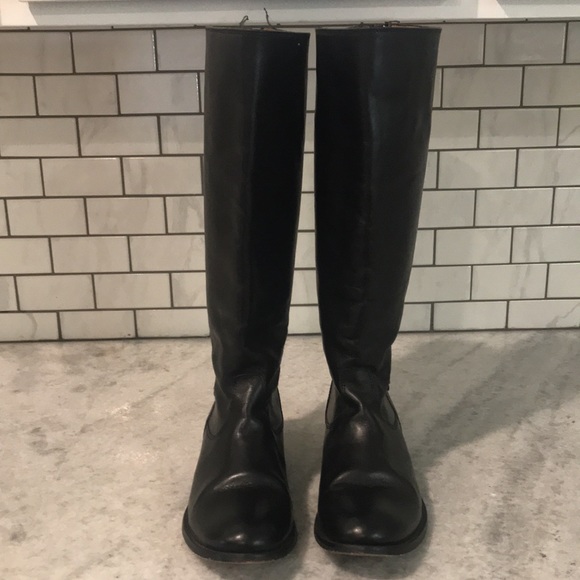 Woman’s Frye Black Riding Boots Leather Size 6 Very Good Condition - Picture 2 of 11